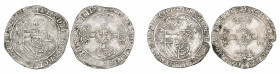 Habsburg Period, Filips de Schone, Majority, Eighth issue (1499-1506), dubbel-stuivers (2) both Bruges (1499-1503) (v.G. & H. 119-5a, 119-5b), very fi...