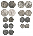 Habsburg Period, Charles V, Second issue, miscellaneous issues (8), halve-zilveren real, stuiver, groot, kwart-groot, dubbel-mijt, korte (3), 1544, 15...
