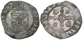 Habsburg Period, Charles V, Second issue, kwart-groot, Bruges, 0.80g (v.G. & H. 194-5a), some weakness and irregularity of flan, virtually as struck, ...