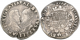 *Spanish Netherlands, Albert and Isabella (1598-1621), florin, 1621 Bruges, m.m. lis dividing obverse legend (v.G. & H. 287-6; Delm.238), flan crack b...