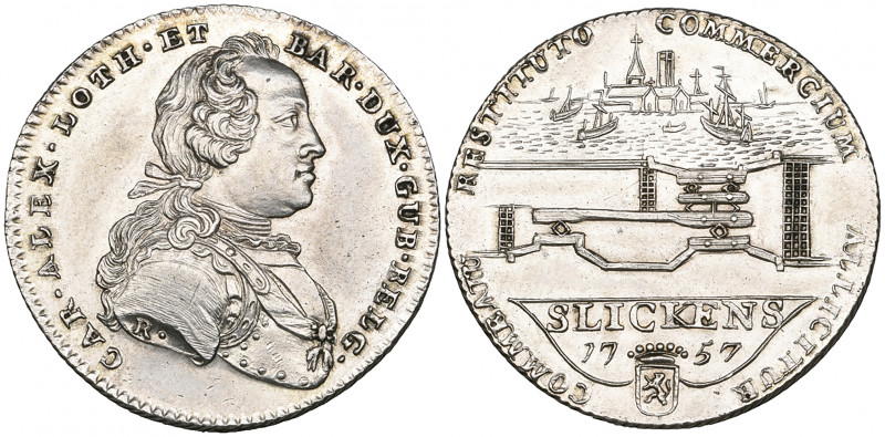 *Austrian Netherlands, Maria Theresia, Re-establishment of the Slykens Sluice, O...