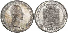 Austria, Salzburg, Archduke Ferdinand of Austria, 20 kreuzer, 1806, bust right, rev. crowned arms (Pr. 2611), mint state and toned

Estimate: GBP 60...