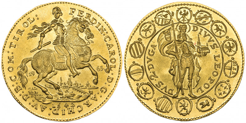 *Austria, Tyrol 600th Anniversary, 1963, 3 ducats, a Vienna mint reproduction of...