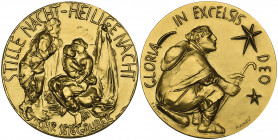 *Austria, ‘Stille Nacht – Heilige Nacht’, large gold medal by Giacomo Manzú for Galerie Welz, Salzburg, struck to commemorate the composition of the c...
