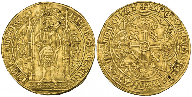 *France, Charles VI (1364-80), franc à pied, issued from 1365, 3.76g (Dupl. 360)...