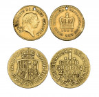 Germany, Anglo-Hanoverian Coinage, George II, goldgulden or 2 thalers, 1754, 3.16g (F. 611; Welter 2521), with a small rim fault, fine; and Great Brit...