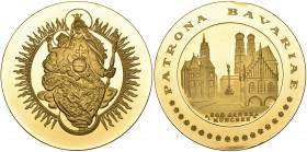 *Germany, Bavaria, 800th Anniversary of the City of Munich, gold medal of 50 ducats weight, undated (1958), Madonna and Child, rev., patrona bavariae,...