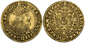*Holy Roman Empire, Ferdinand III (1637-57), ducat, Breslau mint, 1644 m-i, 3.44g (Hal. 1263; F. 225), slightly buckled, very fine to good very fine
...