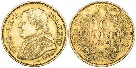 *Italy, Papal States, Pius IX (1846-78), 10 lire, 1869 a xxiv (Pag. 543), very fine

Estimate: GBP 150 - 180