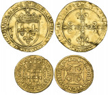 Portugal, Joao V (1706-50), quartinho, 1714, Lisbon (Gomes 88.09), minor crease, very fine; France, Charles VIII, (1483-97), écu d’or au soleil, Paris...
