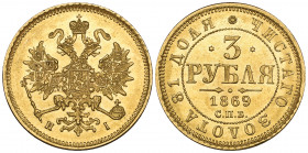 *Russia, Alexander II, 3 roubles, 1869, St Petersburg mint (Bitkin 31; F. 164), mint state

Estimate: GBP 1500 - 2000