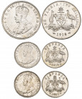 Australia, George V, florin, 1918m, sixpences (2), 1911, 1912, first with surface marks, extremely fine or better (3)

Estimate: GBP 200 - 300