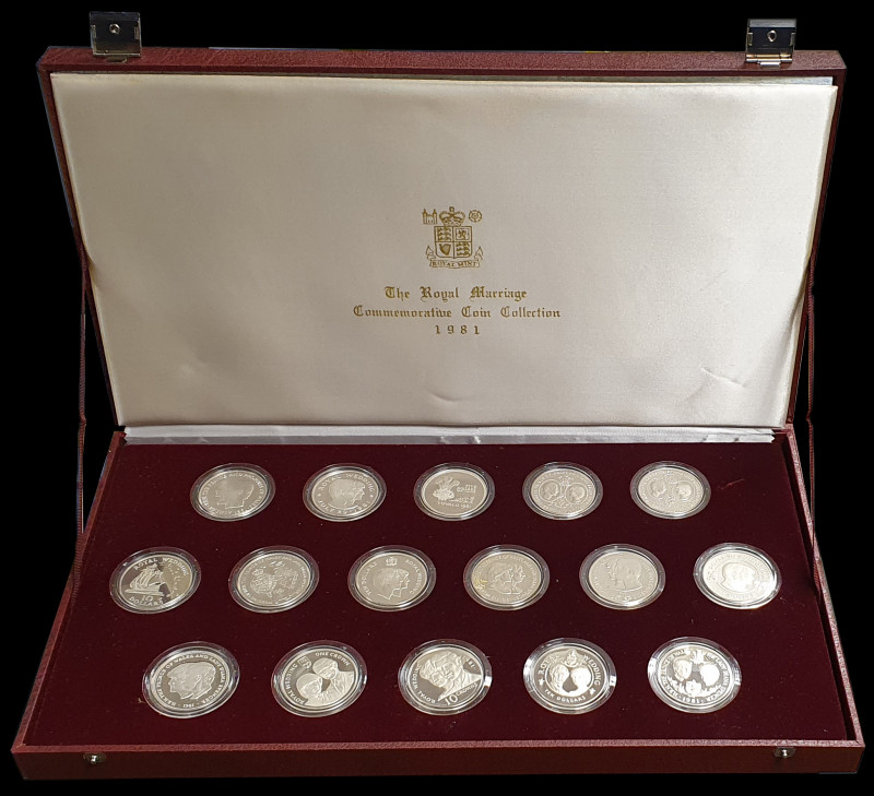 British Commonwealth, Royal Wedding, 1981, cased set of 16 different UK, Channel...