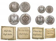 *British India, East India Company, Bombay Presidency, proof 8, 6, 4 and 2 reas (or 2, 1½, 1 and ½ pice), in bronzed copper, the second dated 1794, wi...