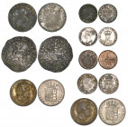 Italy, Miscellaneous issues (9), Genoa, sixteenth-scudo, 1653, Milan, lire, 1808, 5 soldi, 1813, centesimo, 1852; Naples, Robert of Anjou (1309-43), g...