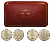 *Southern Rhodesia, Elizabeth II, Centenary of the Birth of Cecil Rhodes, 1953, cased pair of specimen crowns, carefully struck to prooflike quality (...