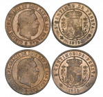 Spain, Carlos VII Pretendiente (1872-75), 5 centimos, 1875, Oñate (2) (Cal. 2), virtually mint state, with original mint lustre (2)

Estimate: GBP 1...