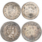 *Windward Islands, Louis XV, 12 sols, 1731 h, La Rochelle mint, very fine and toned and 6 sols, also 1731 h, La Rochelle mint, slightly bent and with ...