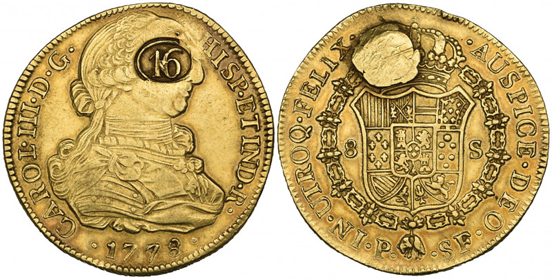 *West Indies / U.S.A., Regulated Coinage: A Popayán mint 8 escudos of Charles II...