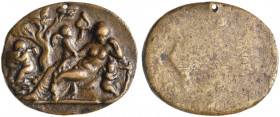 *Italy, After the Antique (late 15th or early 16th century), Hermaphrodite reclining and three Cupids, 29.2 x 34.8mm (Molinier 10; Bange 147; Kress 25...
