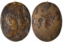 *Antonio Abondio (1538-96), Venus at her Toilet, oval bronze plaquette, signed with Abondio’s monogram and showing Venus with two female attendants on...