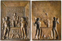 *Italy, Moderno (1467-1528), Sacra Conversazione: The Virgin and Child with Saints, bronze plaquette, a 19th century copy of the unique silver-gilt pl...
