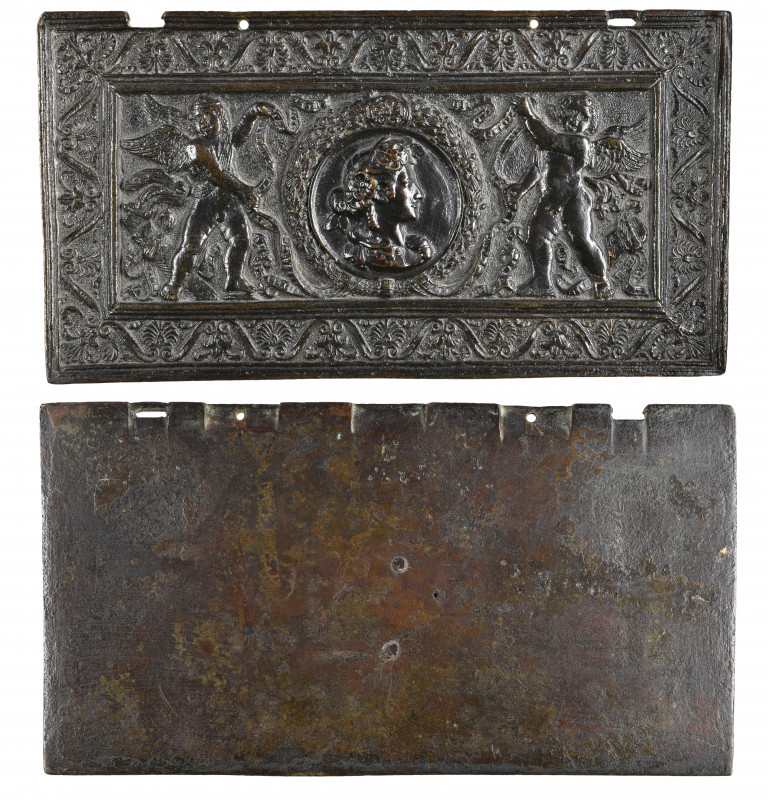 *Italy (late 15th or early 16th century), Satyr’s head set in a wreath and flank...
