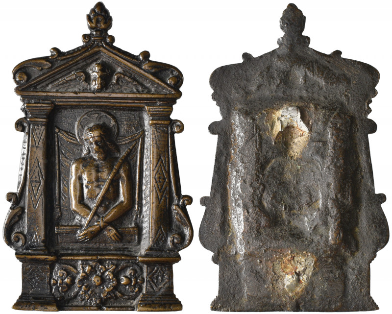 *Italy, Venetian (second half of 16th century), Ecce Homo, bronze pax, centred w...