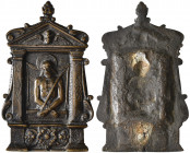 *Italy, Venetian (second half of 16th century), Ecce Homo, bronze pax, centred with the half-length figure of Christ emerging from the tomb, hands bou...