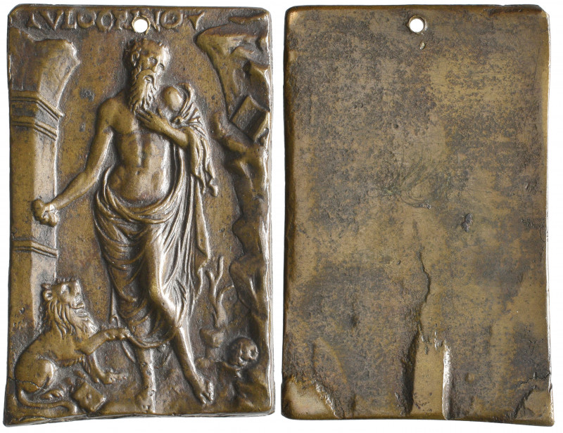 *Italy, Ulocrino (workshop of Riccio? early 16th century), St. Jerome, bronze pl...