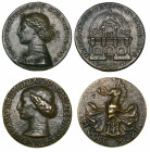 *Italy, Matteo de’ Pasti (active 1441-68), Sigismondo Pandolfo Malatesta, Lord of Rimini and Fano, bronze medals (2), bust left, rev., coat of arms, 4...