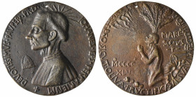 *Italy, Antonio Marescotti (fl. 1444-62), Giovanni da Tossignano (Bishop of Ferrara, 1431-46), bronze memorial medal, 1446, bust left, rev., the bisho...