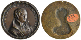 *Italy, Pastorino de’ Pastorini (c.1508-92), Girolama Sacrata of Ferrara, bronze uniface medal, 1560, HIERONIMA SACRATA 1560, bust facing three-quarte...