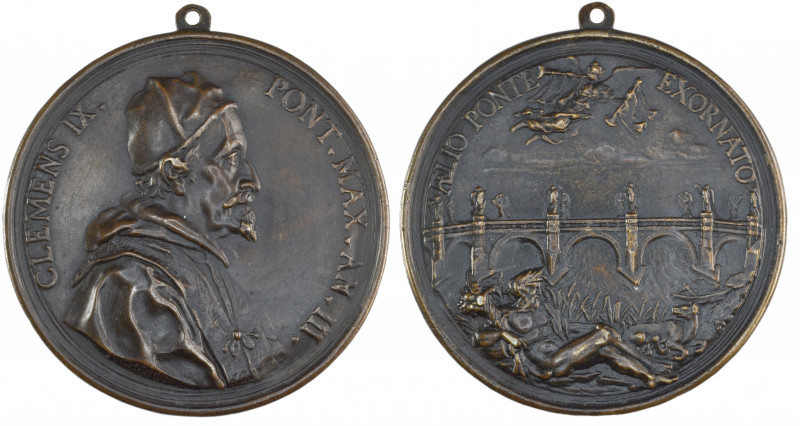 *Italy, Charles-Jean François Chéron, Pope Clement IX (1667-9), bronze medal for...