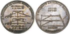 *Charles II, Christ’s Hospital Mathematical School, 1673, silver medal, by John Roettier, geometrical images both sides relating to the construction o...