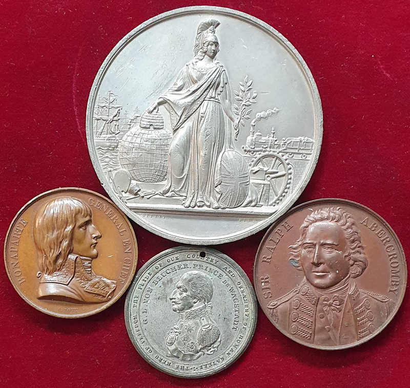 George III, Peace of Paris and Field Marshal von Blücher 1814, white metal medal...
