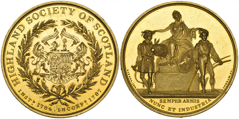 *Scotland, Highland Society of Scotland, large gold prize medal, undated, early ...