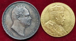 Edward VII, Coronation 1902, small official Royal Mint gold medal, 17.22g, one or two tiny marks, about extremely fine; with William IV, Coronation 18...