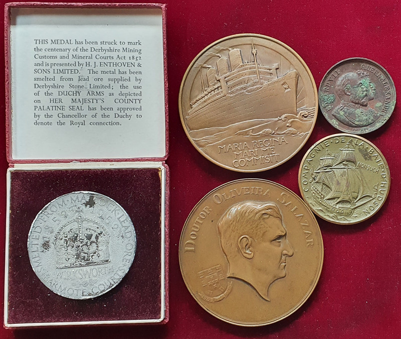 Edward VIII, Maiden Voyage of the Queen Mary, 1936, bronze medal by Gilbert Baye...