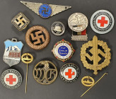 Germany, miscellaneous medals and badges (12), Kriegsmarine gilt metal miniature stickpin badges (2), both by Fleck of Hamburg; SA Sports decoration t...