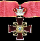 *Russia, Order of St Anne, Civil Division, a privately-made Second Class neck badge with crown suspension, in gold and enamels, of good quality Russia...