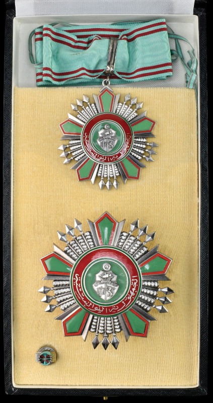 Tunisia, Order of the Republic, First Type (1959-63), Second Class, set of insig...