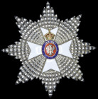 *The Royal Victorian Order, Knight Grand Cross set of insignia, comprising sash badge, in silver, silver-gilt and enamels, and breast star in silver, ...