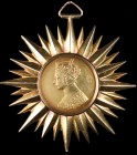 *Queen Victoria’s Decoration for Members of the Retinue of the Shah of Persia during his visit to England 1889, First Class breast badge, in gold, by ...
