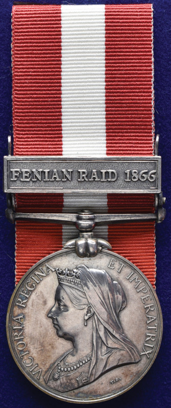 *Canada General Service, 1866-70, single clasp, Fenian Raid 1866 (511. Pte T. Th...
