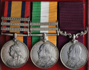 *A Boer War Army M.S.M. Group of 3 awarded to Private William Jackson, East Lancashire Regiment, comprising: Queen’s South Africa, 1899-1902, 2nd type...