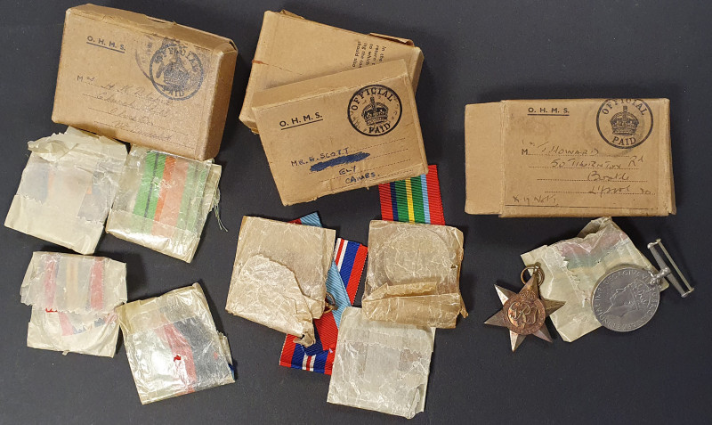WW2 Far East P.O.W. & Casualty Groups (3), each with O.H.M.S. box of issue and n...