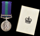An Interesting G.S.M. ‘Canal Zone’ awarded to Private A. P. Rainford, East Lancashire Regiment, who appears to have taken part in a raid by the East L...