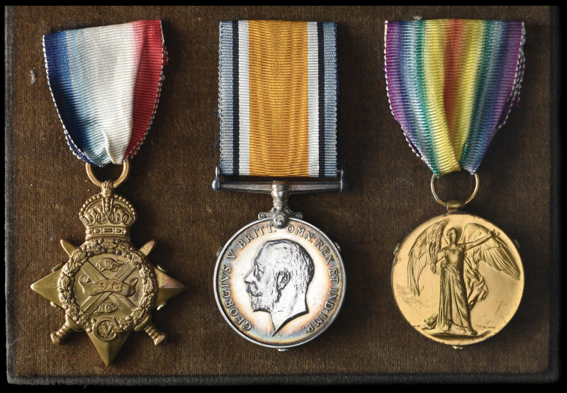 *A Great War ‘Mons’ Trio and Memorial Plaque awarded to Private George Waldo All...