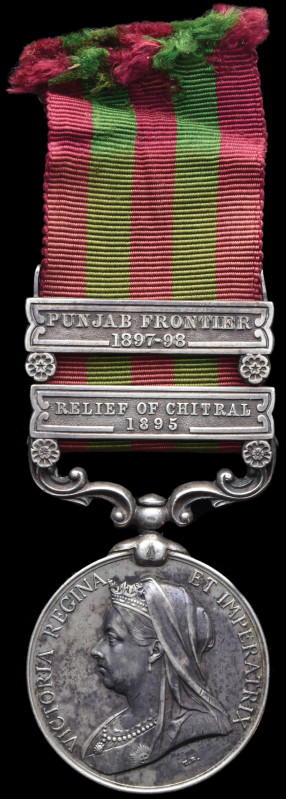 India General Service, 1895-1902, 2 clasps, Relief of Chitral 1895, Punjab Front...